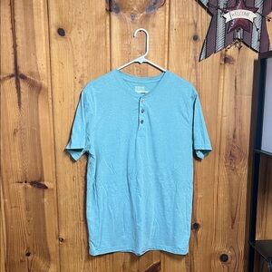 Mossimo Supply Co. Aqua Henley Shirt